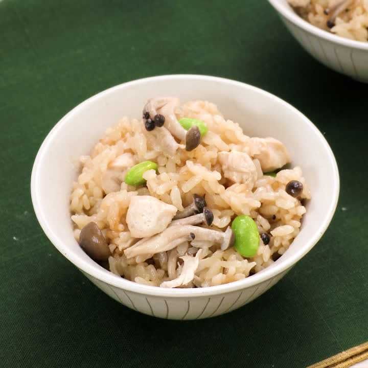 ささみとしめじの炊き込みごはん