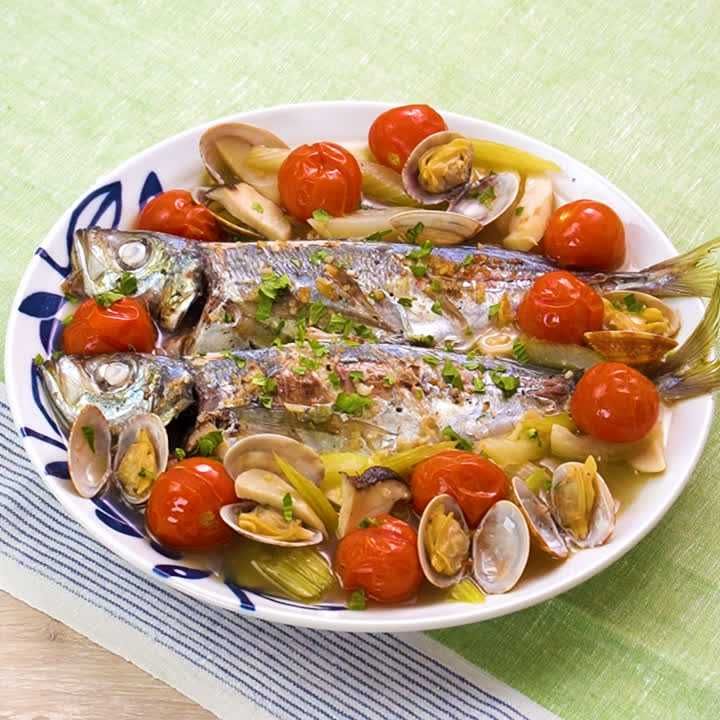 アジとあさりのアクアパッツァ