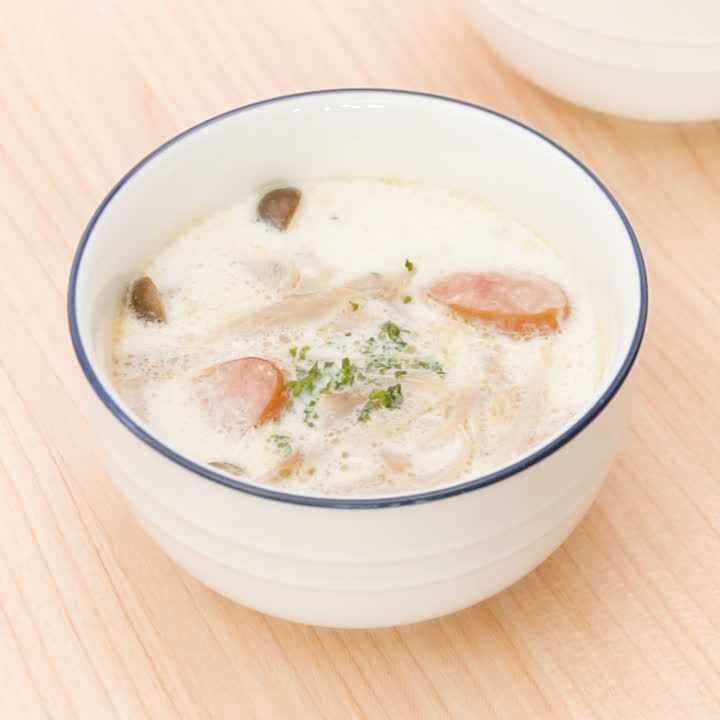 ごぼうとしめじのミルクスープ