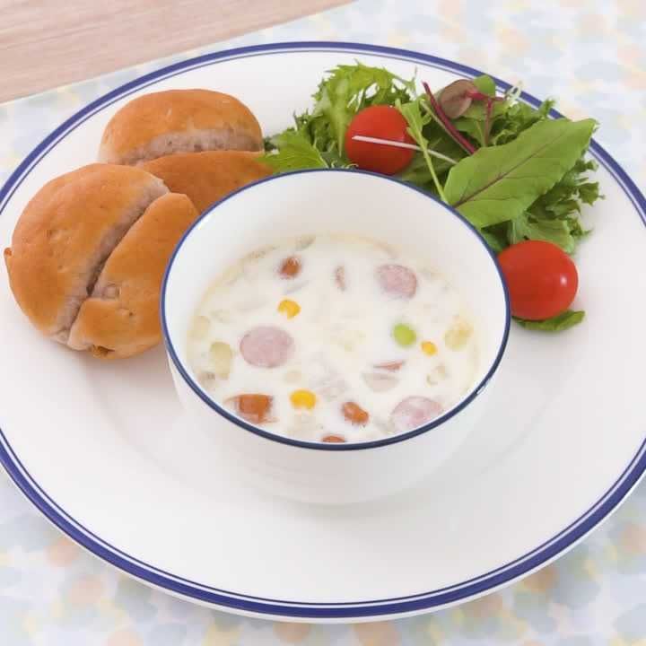 枝豆とコーンのミルクスープ