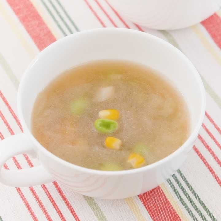 枝豆とコーンの塩バタースープ