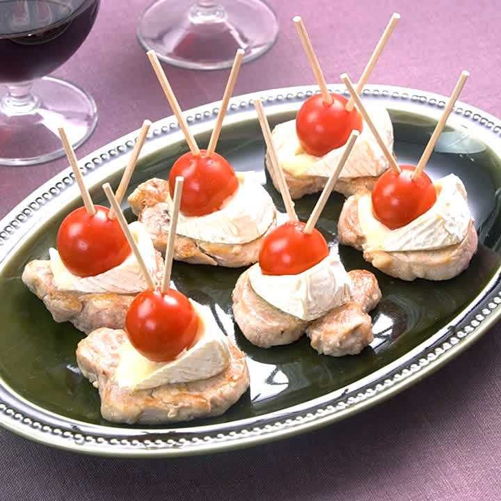 ハーブポークとチーズのピンチョス