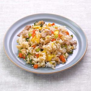 「野沢菜の玄米チャーハン」のレシピ動画