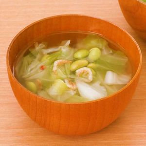 「枝豆と桜えびのスープ」のレシピ動画