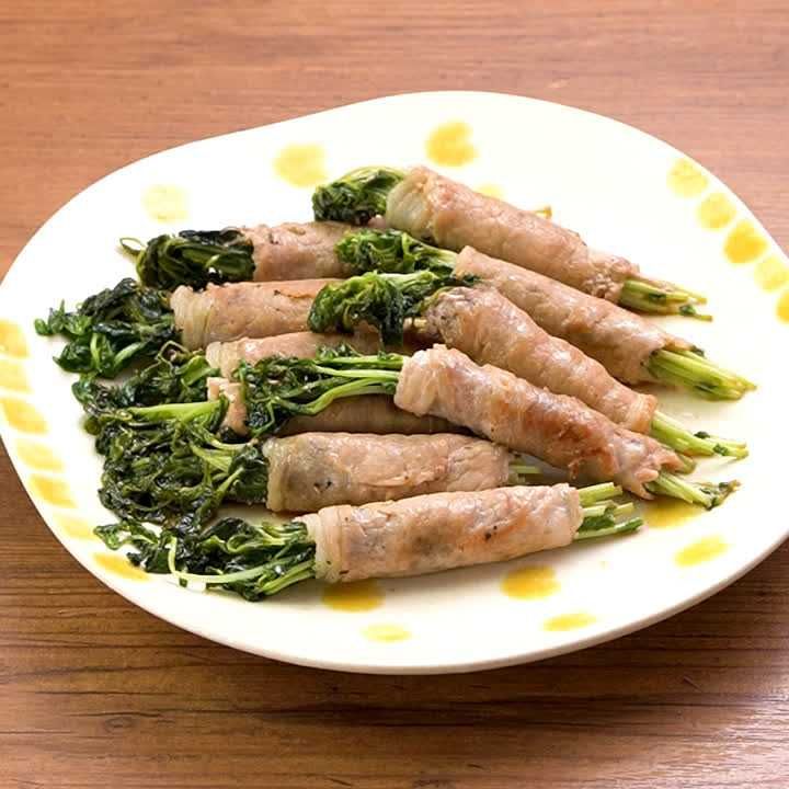 豆苗の肉巻き