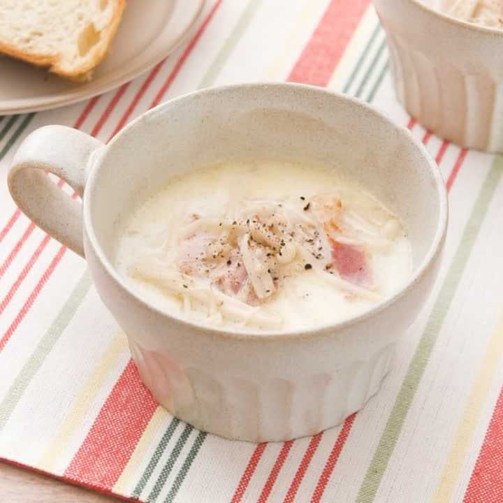 えのきとベーコンのミルクスープ