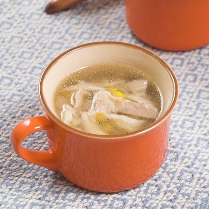 まいたけとベーコンの塩バタースープ