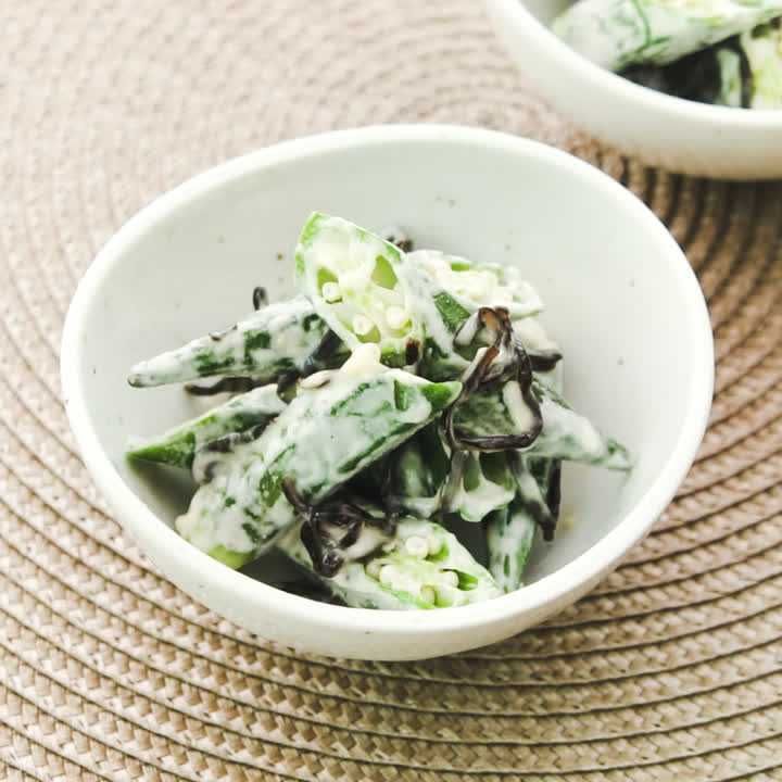 オクラの塩昆布マヨあえ