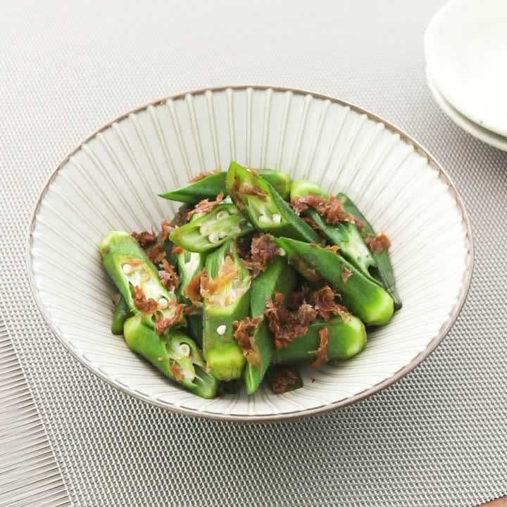 オクラの梅おかかあえ