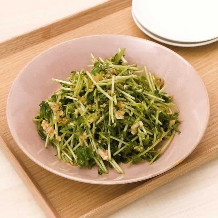 豆苗のねぎポン酢あえ