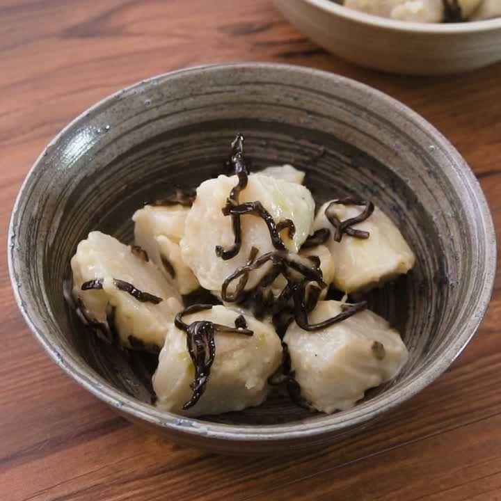 里芋の塩昆布マヨあえ