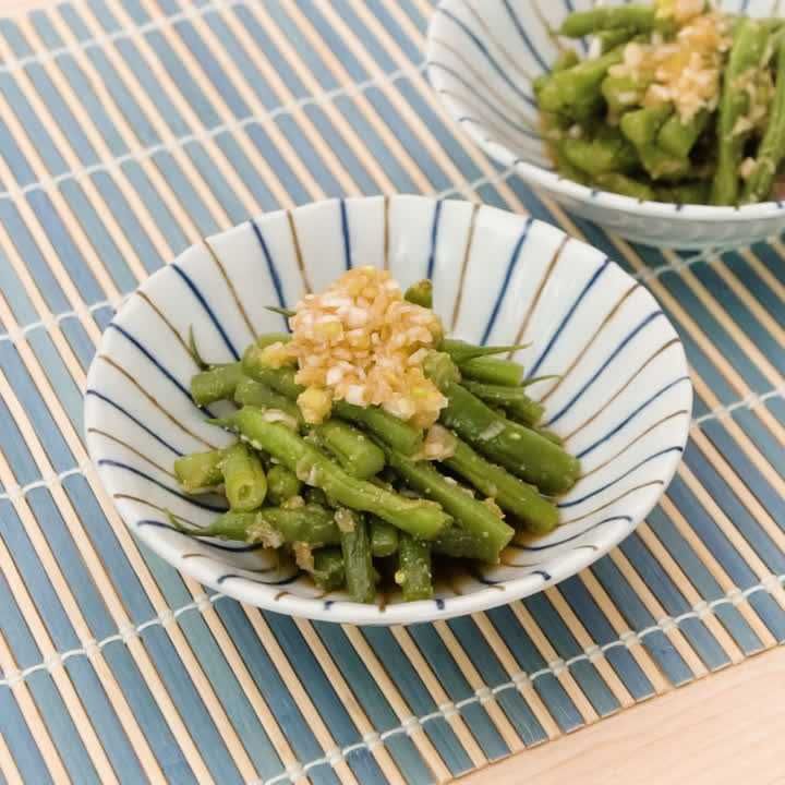 いんげんのねぎポン酢あえ