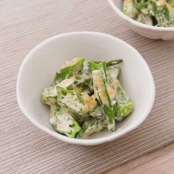 オクラのみそマヨあえ