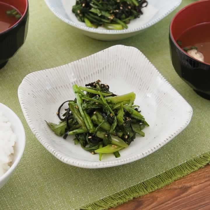 春菊の塩昆布炒め