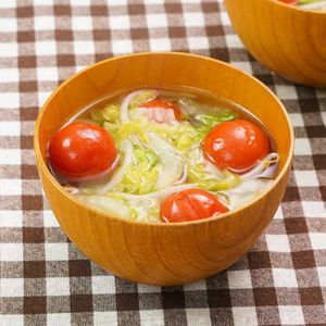 「白菜とミニトマトのスープ」のレシピ動画
