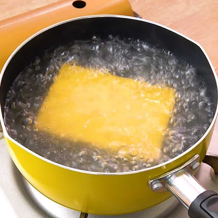 厚揚げの油抜き