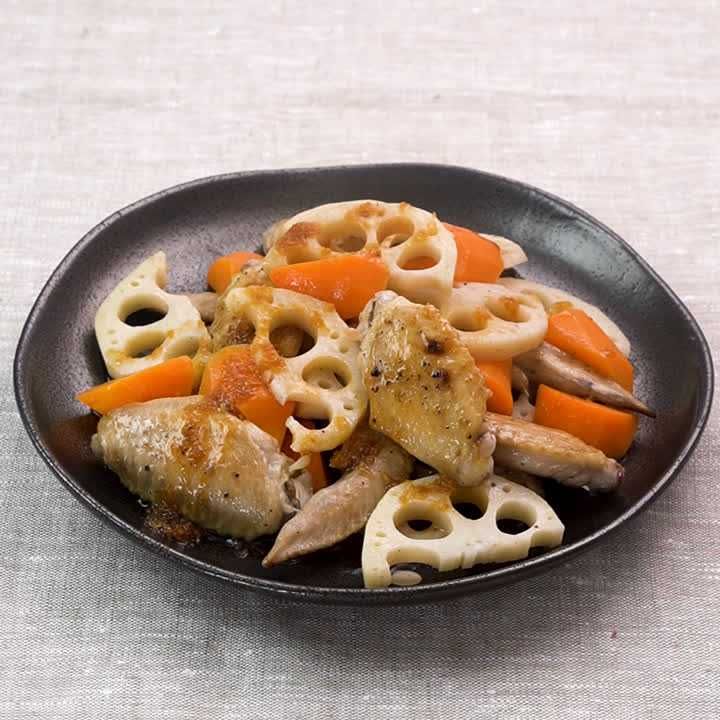 手羽先と根菜の中華だれ