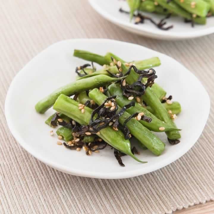 いんげんの塩昆布炒め