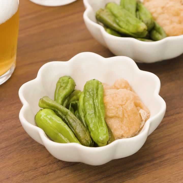 ししとうと油揚げのレンジ煮浸し