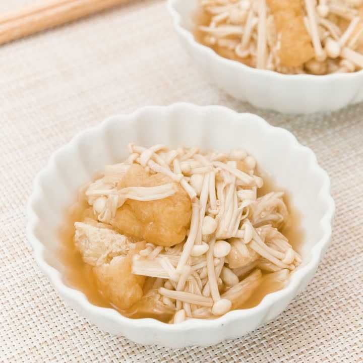 えのきと油揚げのレンジ煮浸し