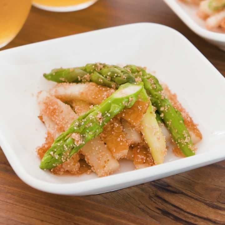 アスパラとちくわのたらこ炒め