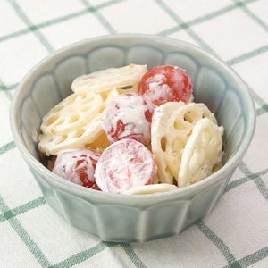 「れんこんとミニトマトのシーザー風」のレシピ動画