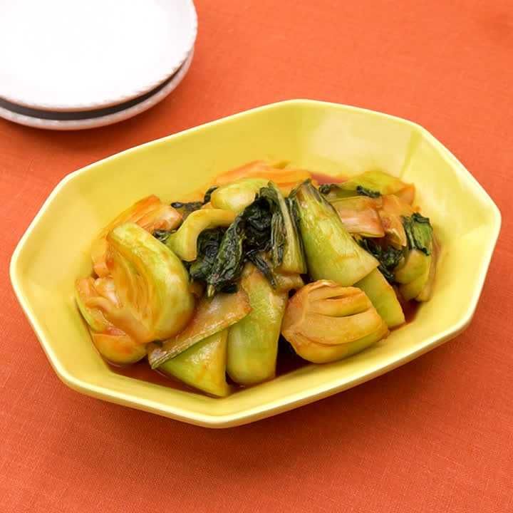 チンゲン菜の中華ケチャップ炒め