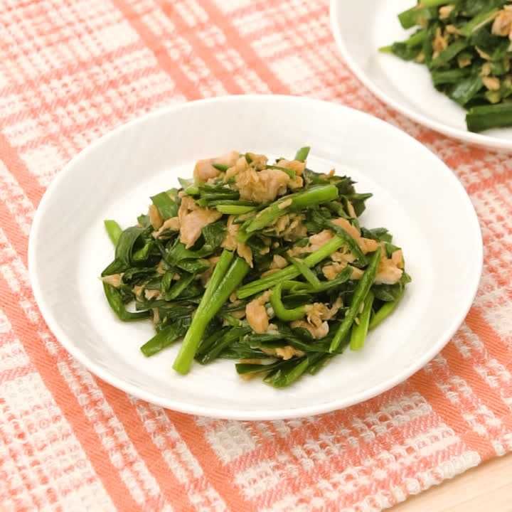 ニラとツナのカレー炒め