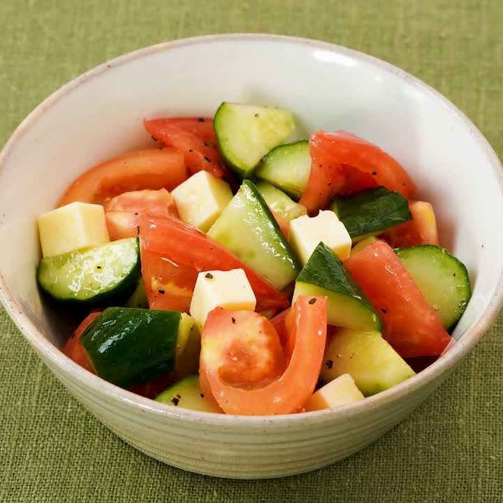 糖質オフ！1人分5g♪ きゅうりとトマトのさっぱりあえのレシピ動画