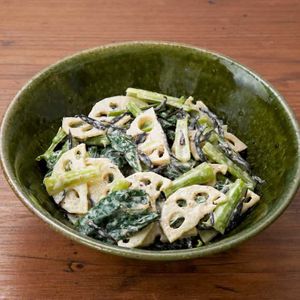 「れんこんとひじきのごまマヨあえ」のレシピ動画