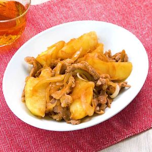 「じゃがいもと豚肉のケチャップ炒め」のレシピ動画