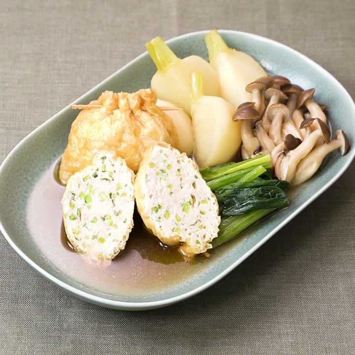 鶏ひき肉とかぶの巾着煮