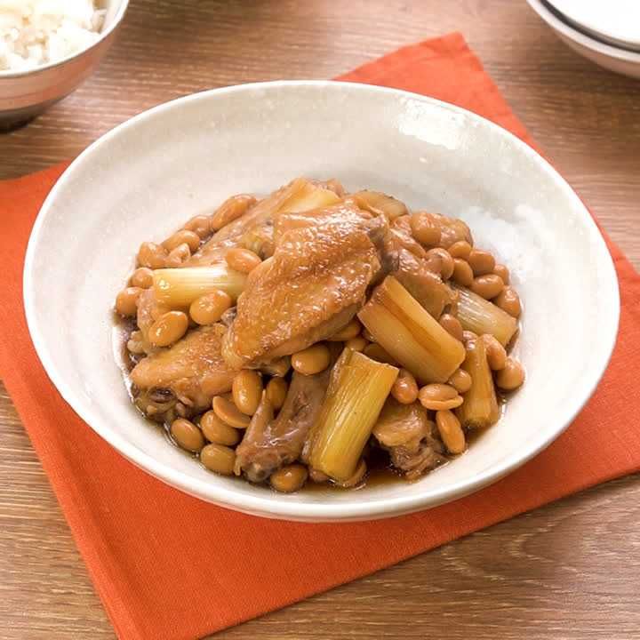 手羽先と大豆の照り煮