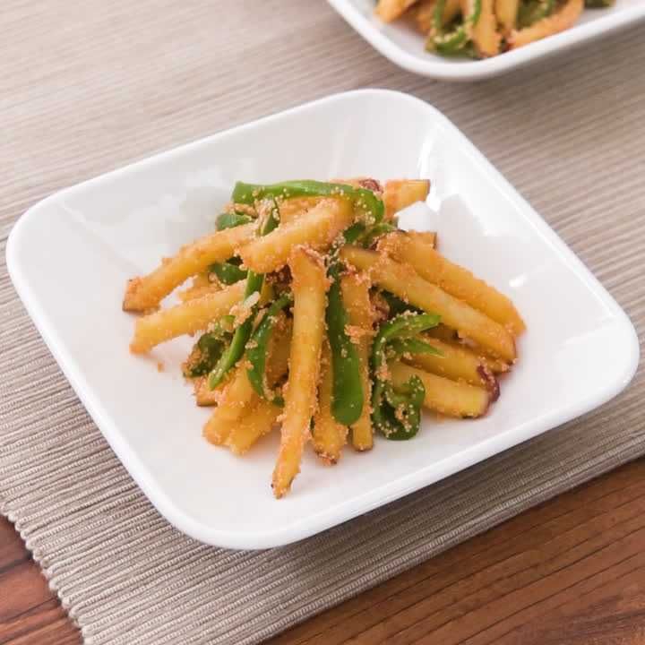 さつまいもとピーマンのたらこバターきんぴら