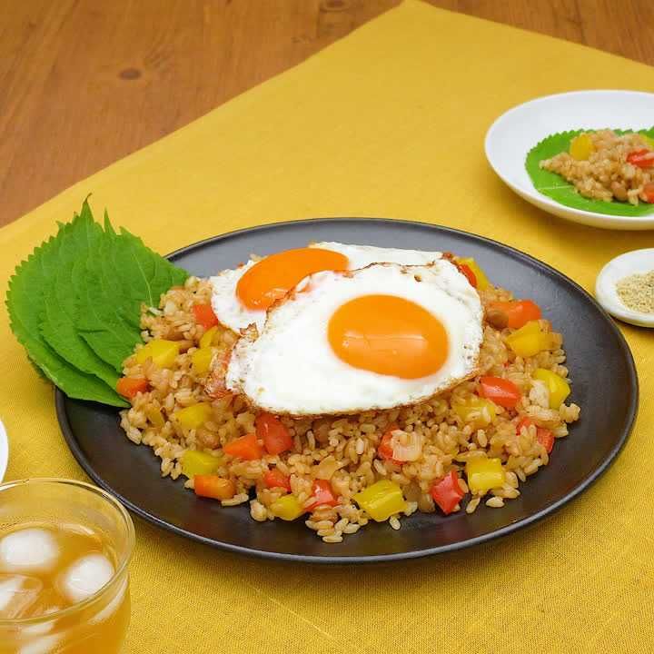 納豆パプリカチャーハン