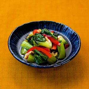 「チンゲン菜と桜えびのレンジ煮」のレシピ動画