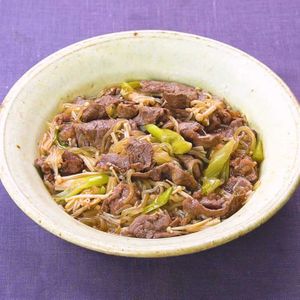 「牛肉とえのきのすき煮」のレシピ動画