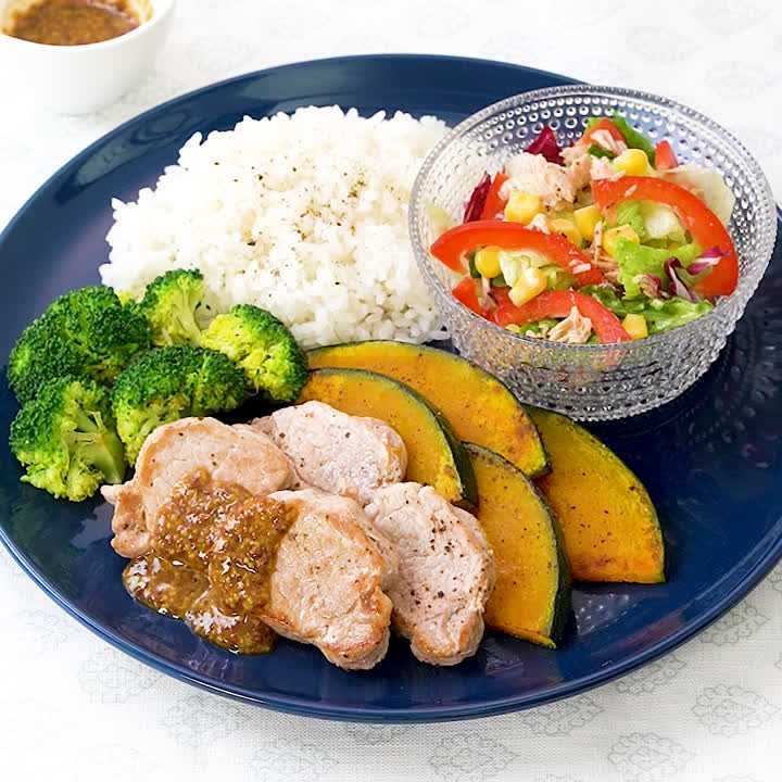 豚ヒレステーキのマスタードソースプレート