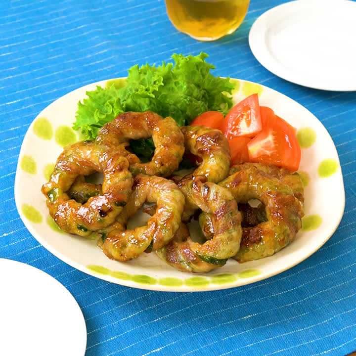 ゴーヤーのグルグル肉巻き