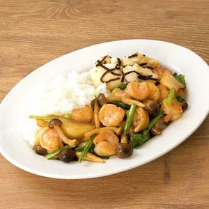 「えびとしめじのオイマヨ炒めプレート」のレシピ動画