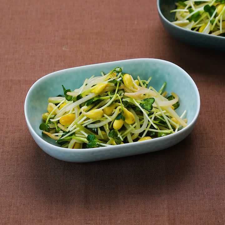 かいわれと豆もやしのナムル