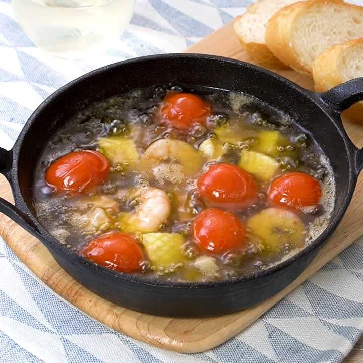 シーフードミックスのアヒージョ