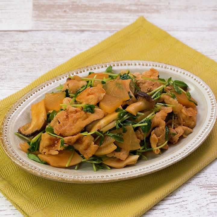 豚しゃぶと大根のコチュジャン炒め