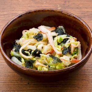 「白菜とかにかまぼこののりあえ」のレシピ動画