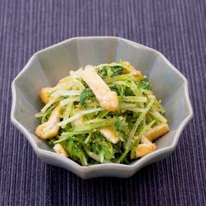 「水菜と油揚げのごまあえ」のレシピ動画