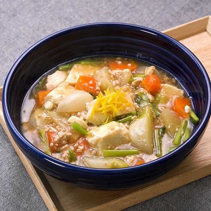 豆腐とかぶのそぼろあん