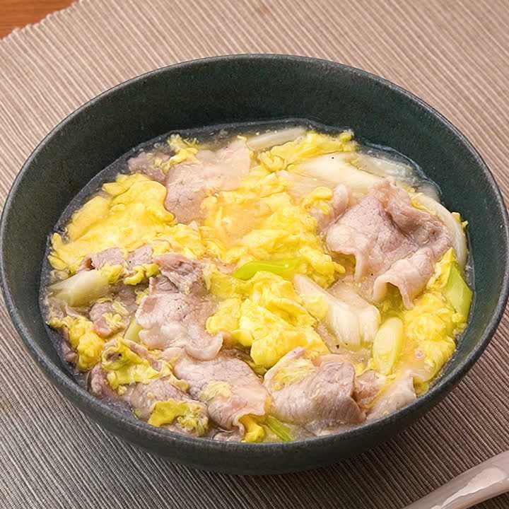豚バラ肉のとろ玉うどん
