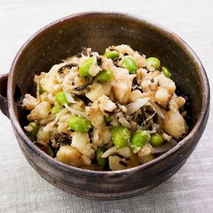 「枝豆と塩昆布のポテトサラダ」のレシピ動画