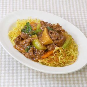 「牛肉とチンゲン菜のあんかけ焼きそば」のレシピ動画