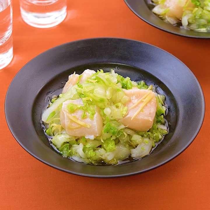 白菜とホタテの甘酢和え